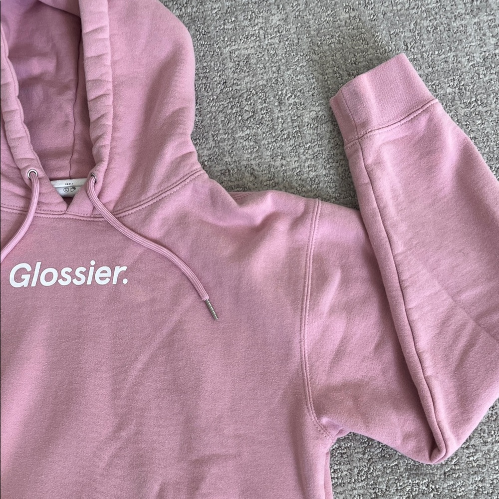 Glossier Blush Pink Hoodie Sweater - Picture 5 of 9